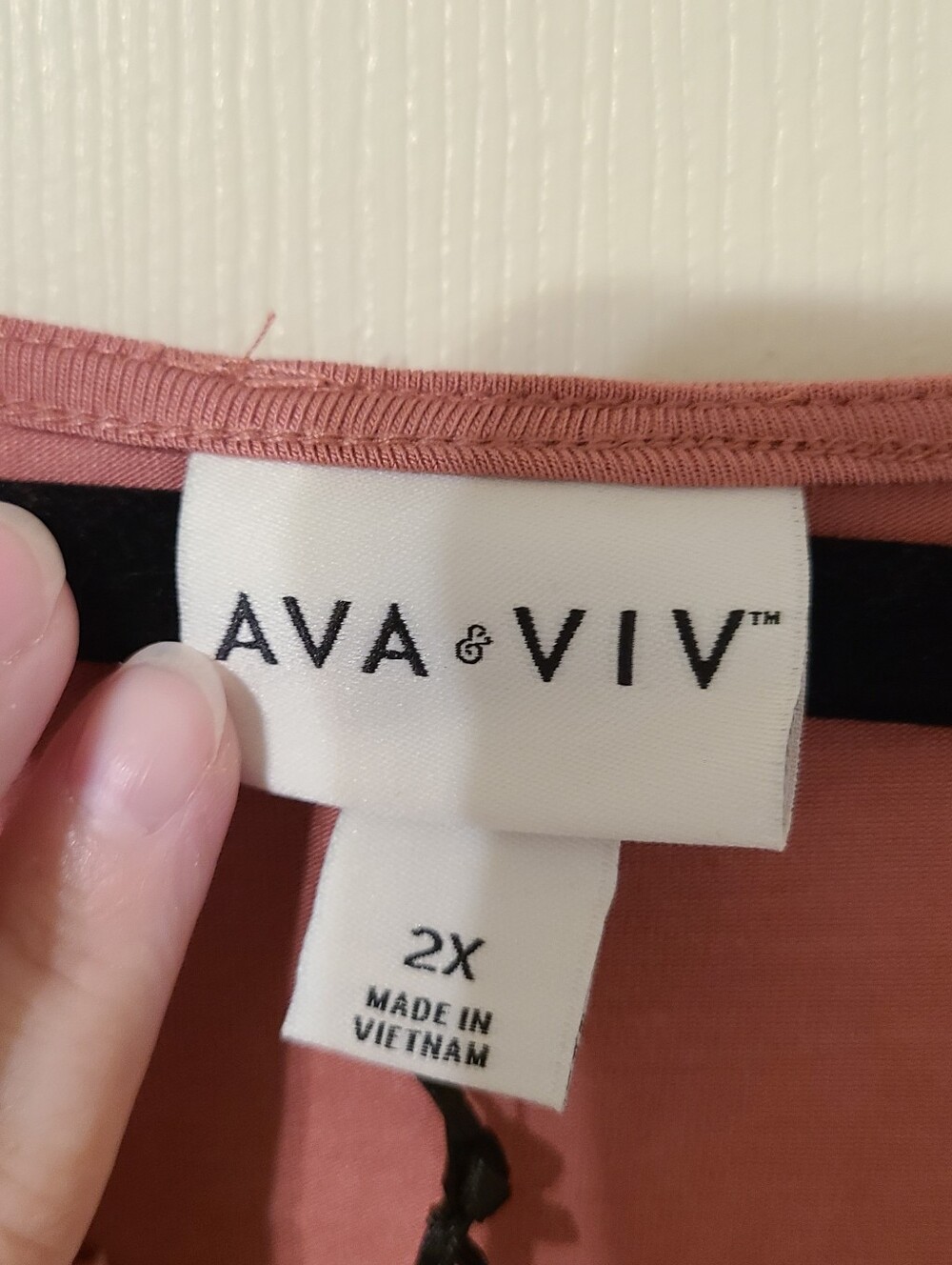 Ava & Viv Long Sleeve Scoop-Neck Dusty Rose Midi Dress - Picture 2 of 6